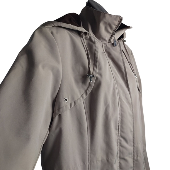 George Women's Jacket Full Zip Removable Hood Beige Color Size L Large 12-14 - Picture 5 of 10